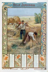 パリのデパート「ラベルジャルディニエール」のイラスト入りカレンダー、収穫、1901